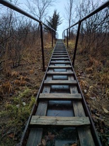 Old stairs lead to where no on walks anymore
